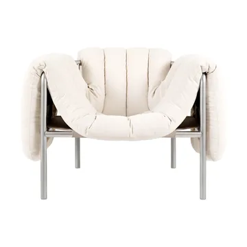 Puffy loungefauteuil - Natural-roestvrij staal - Hem
