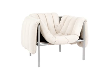 Puffy loungefauteuil - Natural-roestvrij staal - Hem