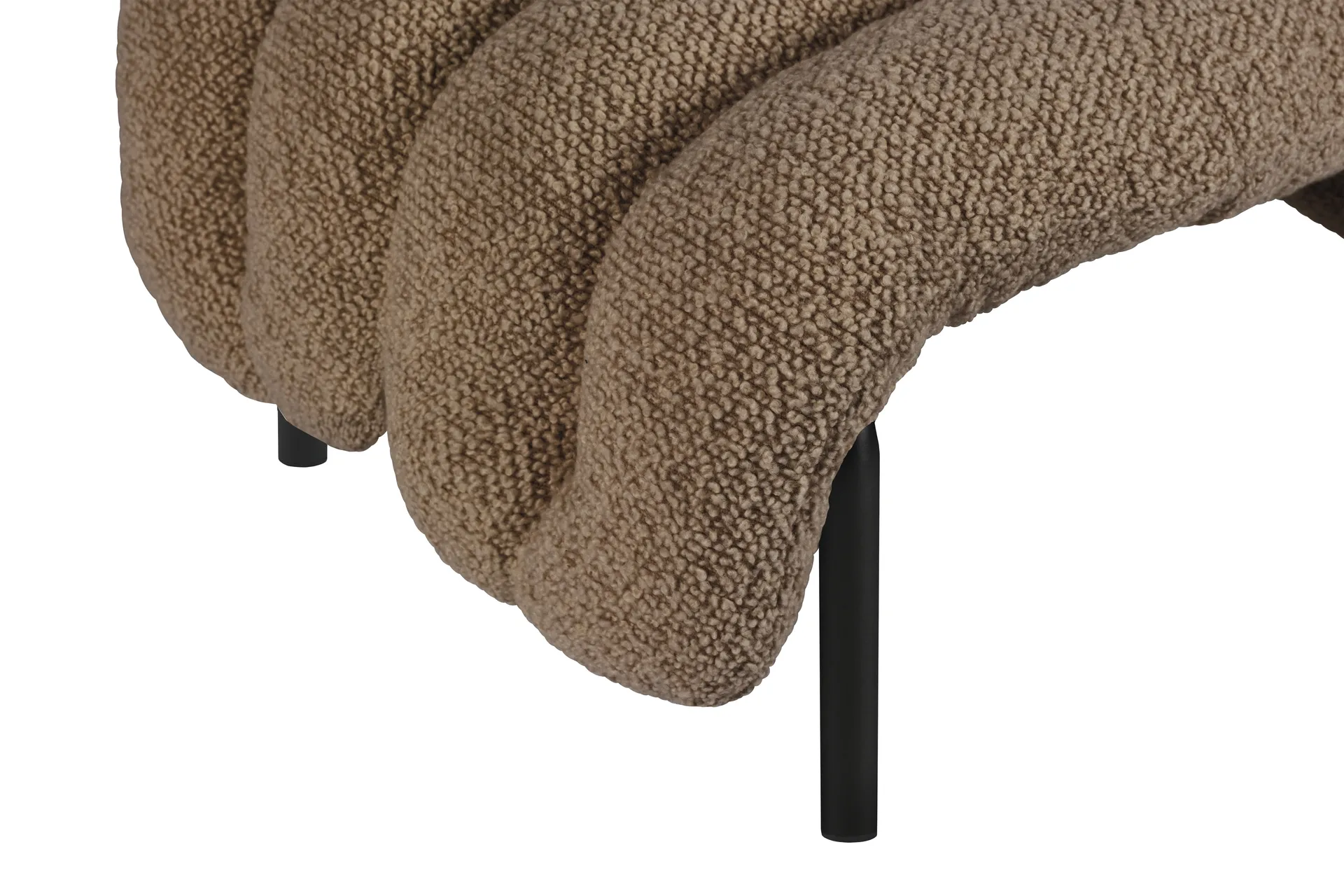 Puffy loungefauteuil + ottoman, Sawdust-black grey Hem