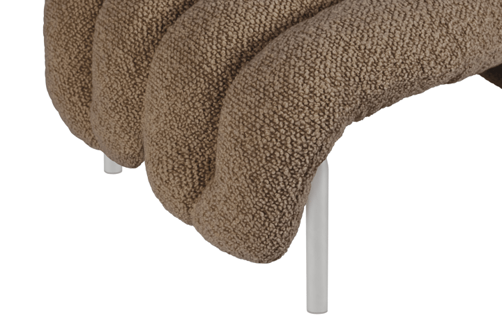 Puffy loungefauteuil + ottoman, Sawdust-roestvrij staal Hem