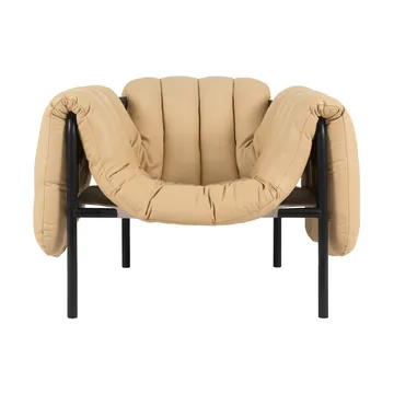 Puffy loungefauteuil - Sand leather-black grey - Hem