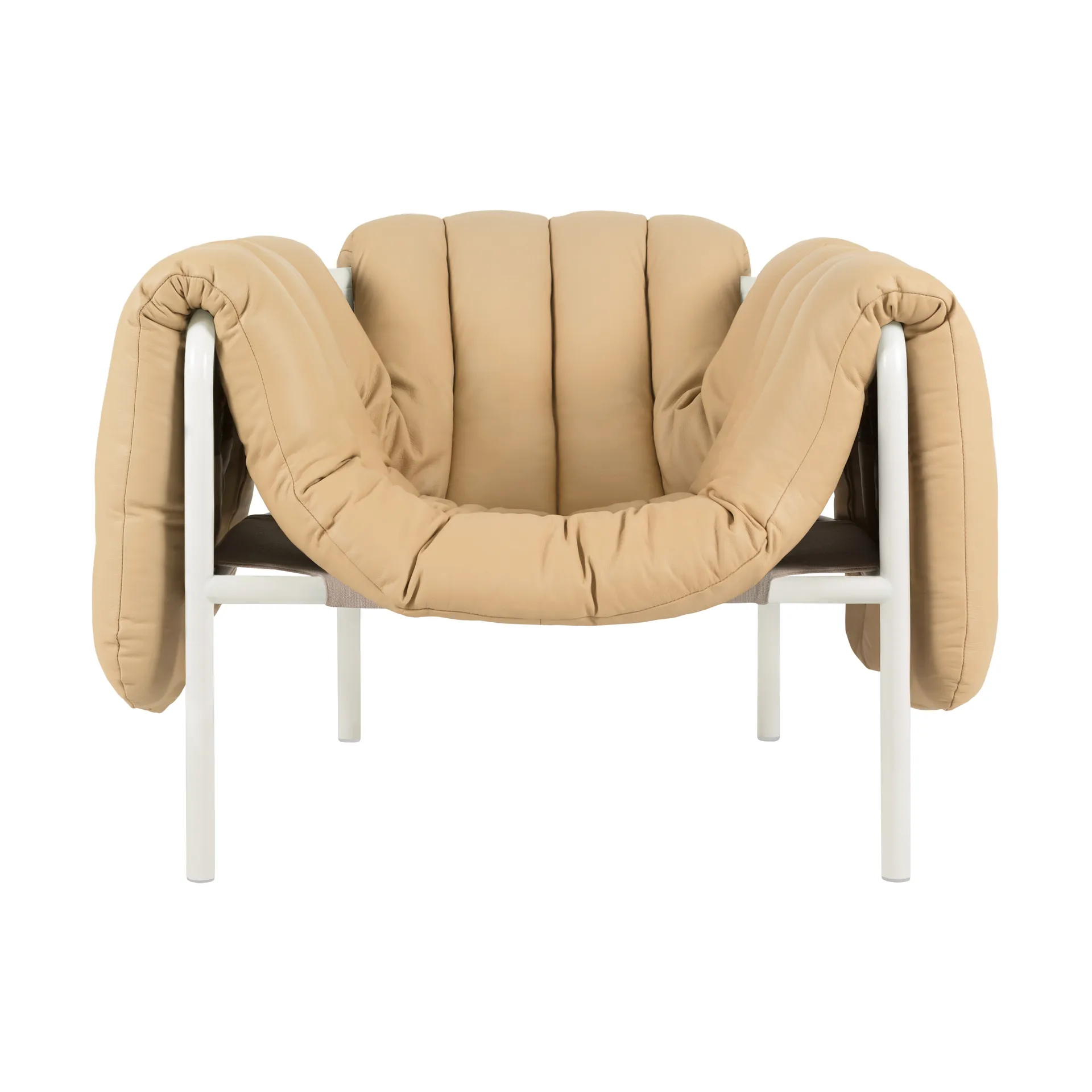 Puffy loungefauteuil, Sand leather-cream Hem