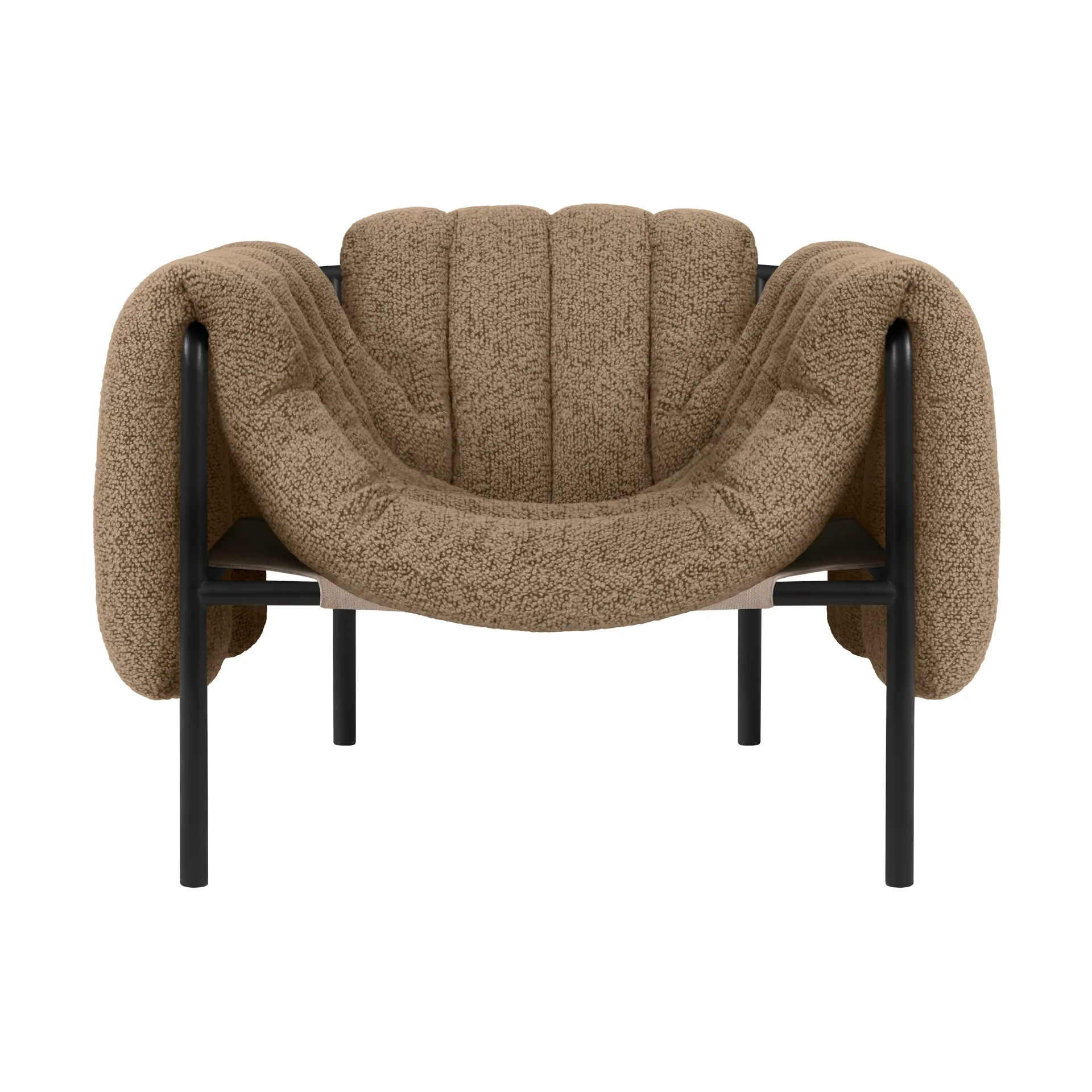 Puffy loungefauteuil, Sawdust-black grey Hem