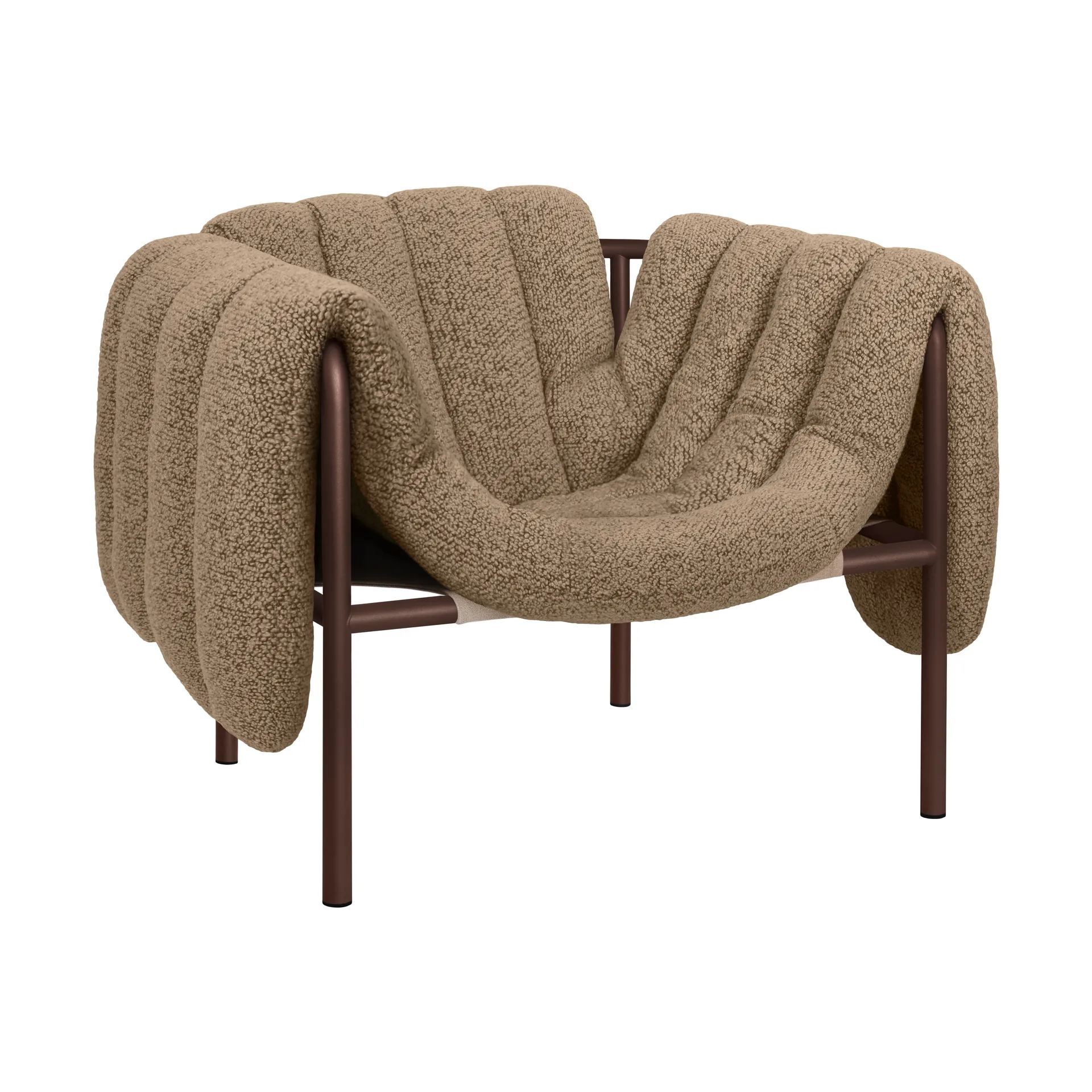 Puffy loungefauteuil, Sawdust-chocolate brown Hem