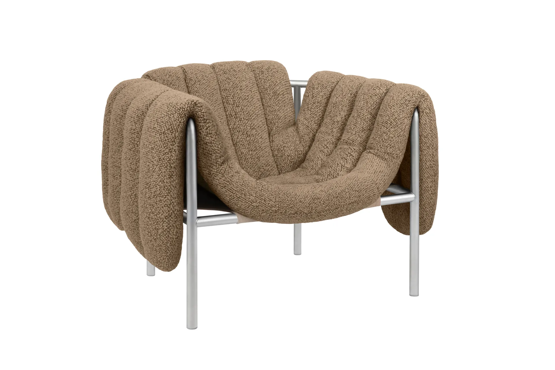 Puffy loungefauteuil, Sawdust-roestvrij staal Hem
