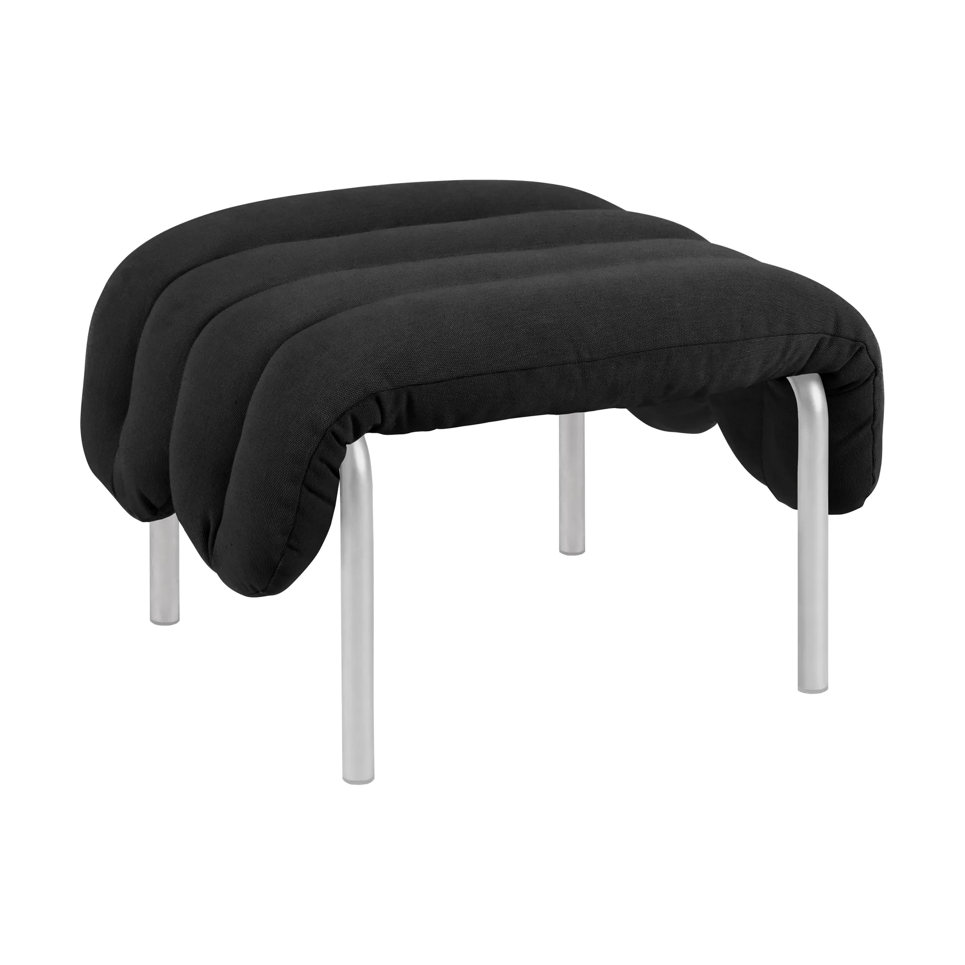 Puffy ottoman 58x67 cm, Anthracite-roestvrij staal Hem