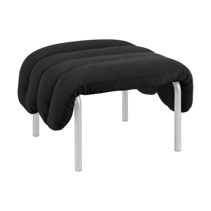 Puffy ottoman 58x67 cm - Anthracite-roestvrij staal - Hem