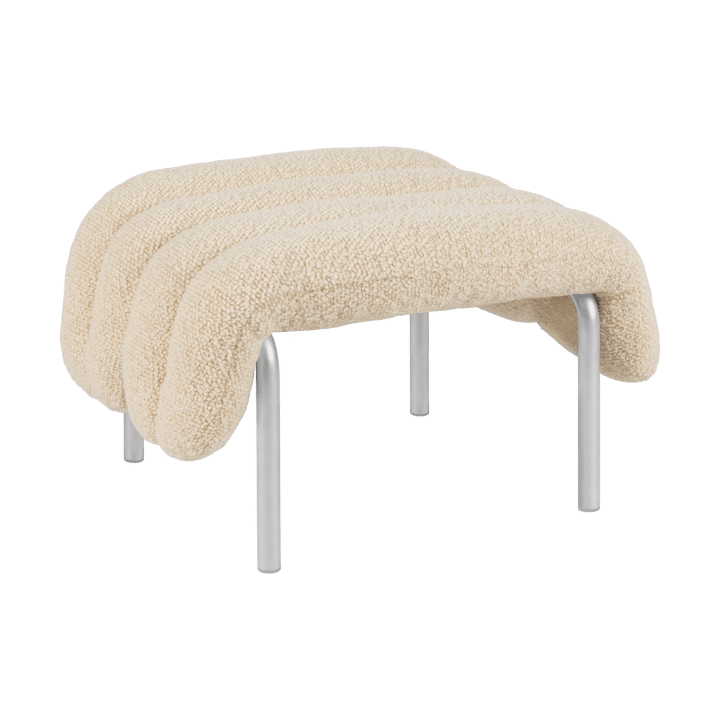 Puffy ottoman 58x67 cm - Eggshell-roestvrij staal - Hem