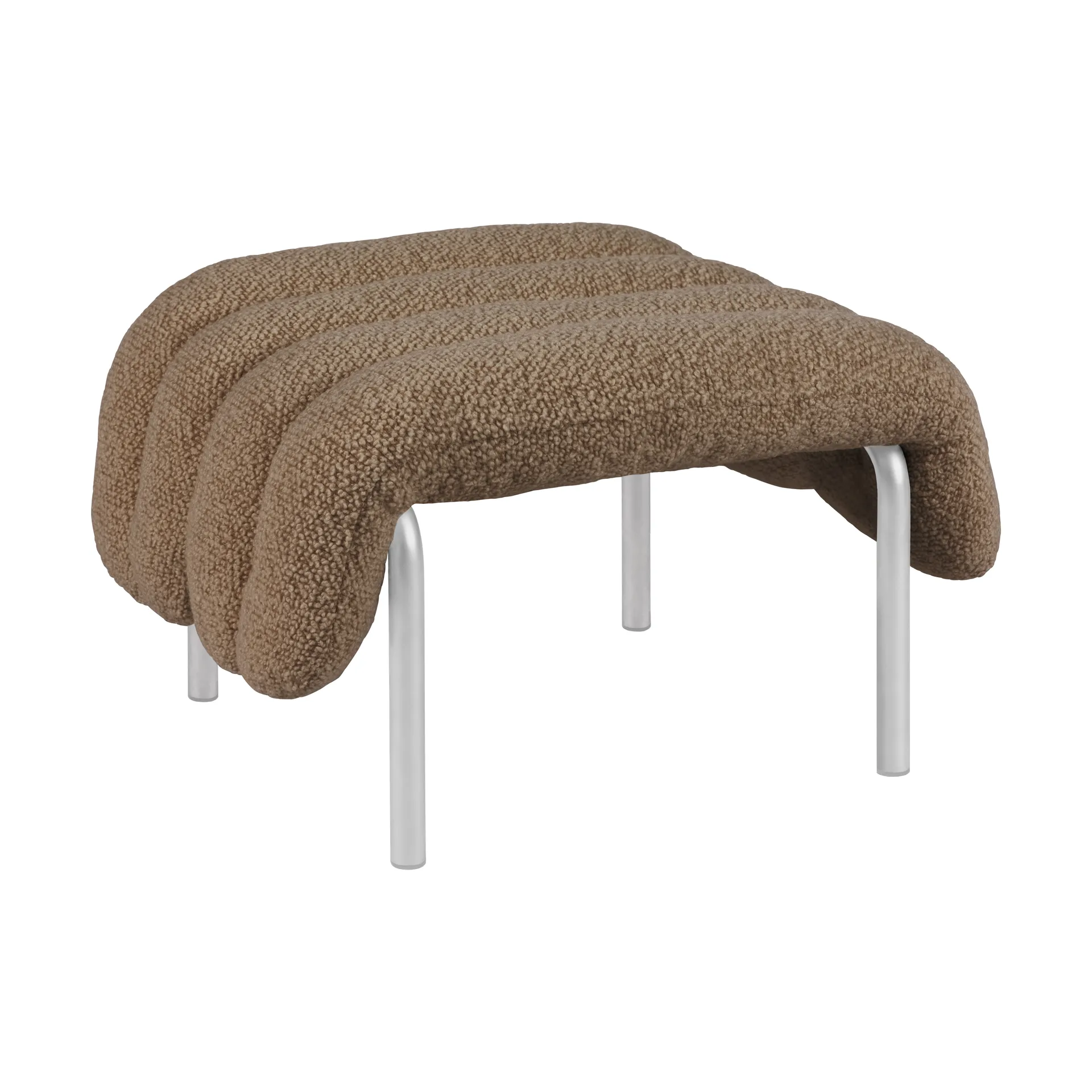 Puffy ottoman 58x67 cm, Sawdust-roestvrij staal Hem