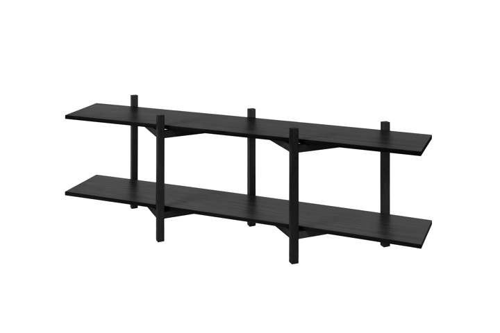 Zig Zag plank Media 194x57 cm, Black Hem