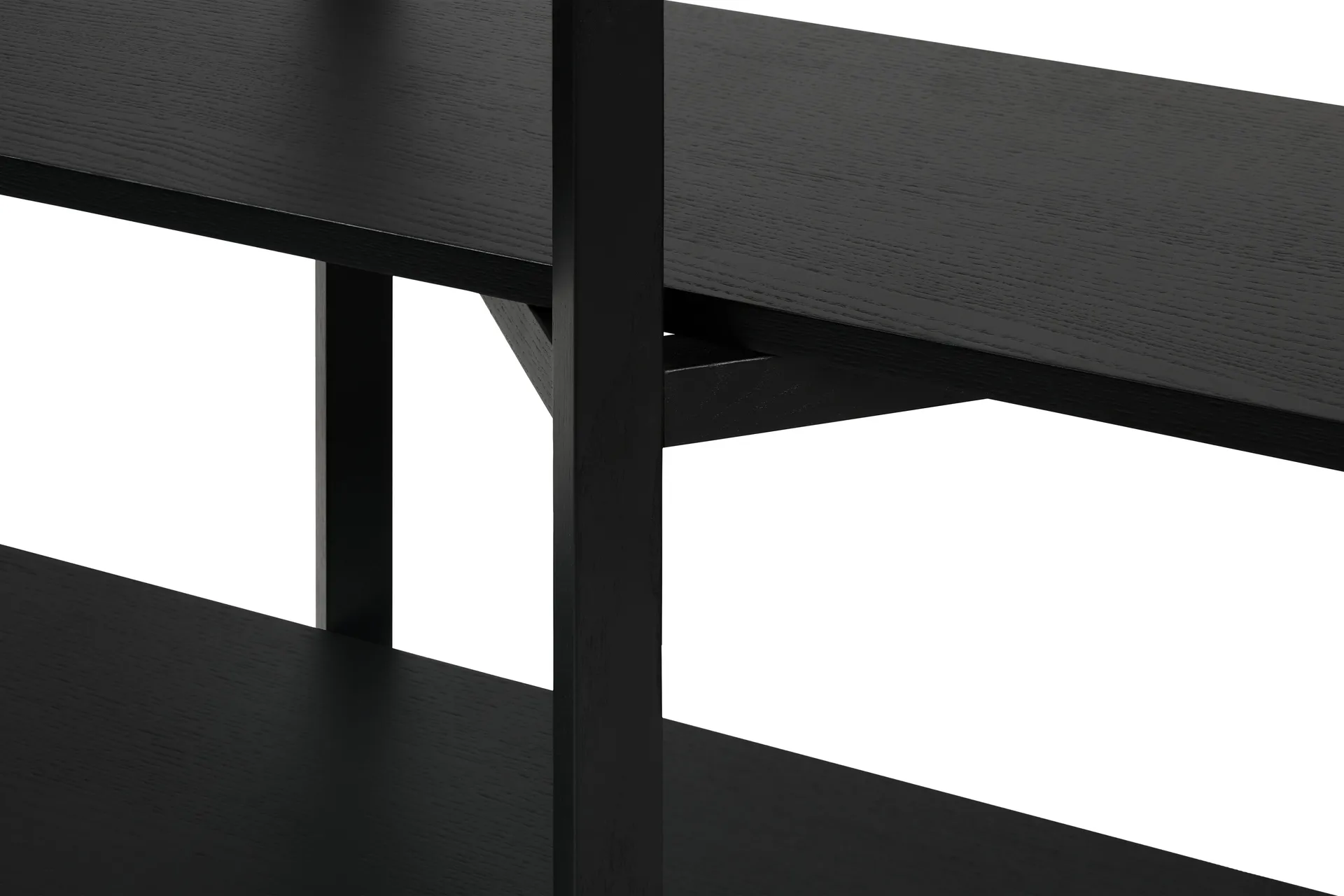 Zig Zag plank Media 194x57 cm, Black Hem