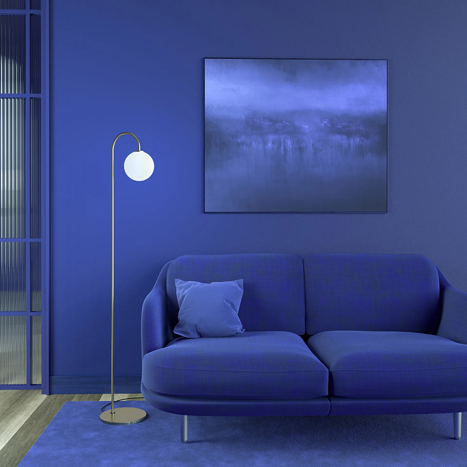 Ballon vloerlamp 137 cm, Messing Herstal