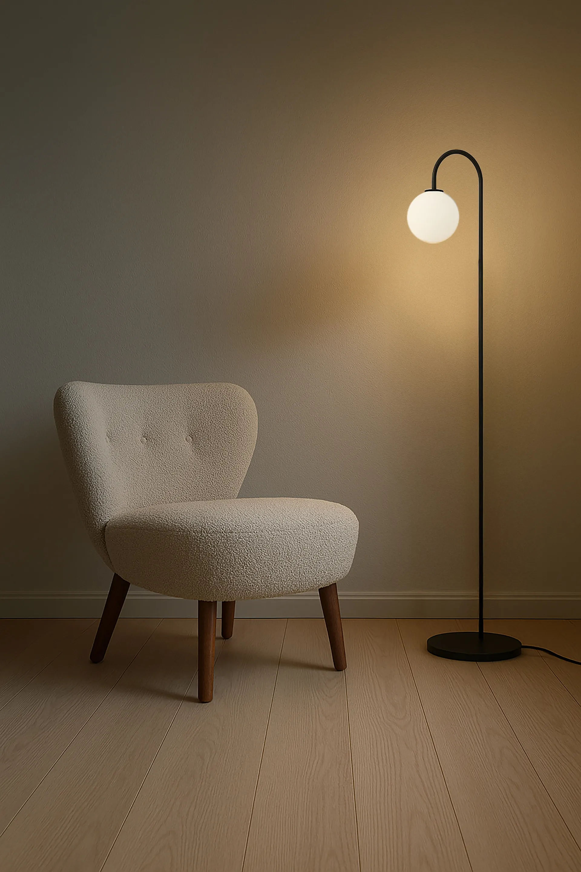 Ballon vloerlamp 137 cm, Zwart Herstal