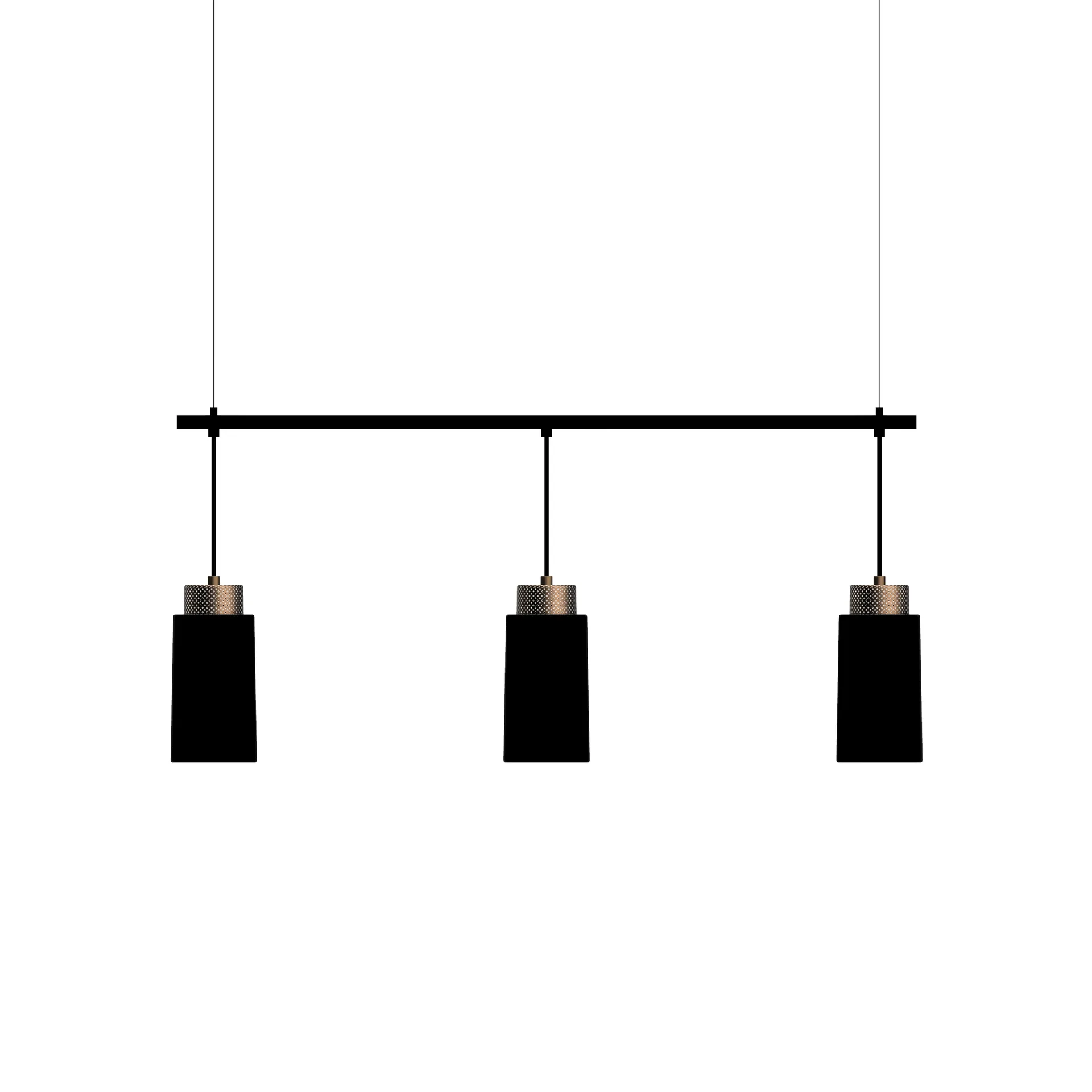 Edge hanglamp trio, Matzwart-brons Herstal