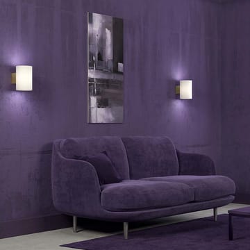 Evoke wandlamp groot - Satijn messing-wit glas - Herstal