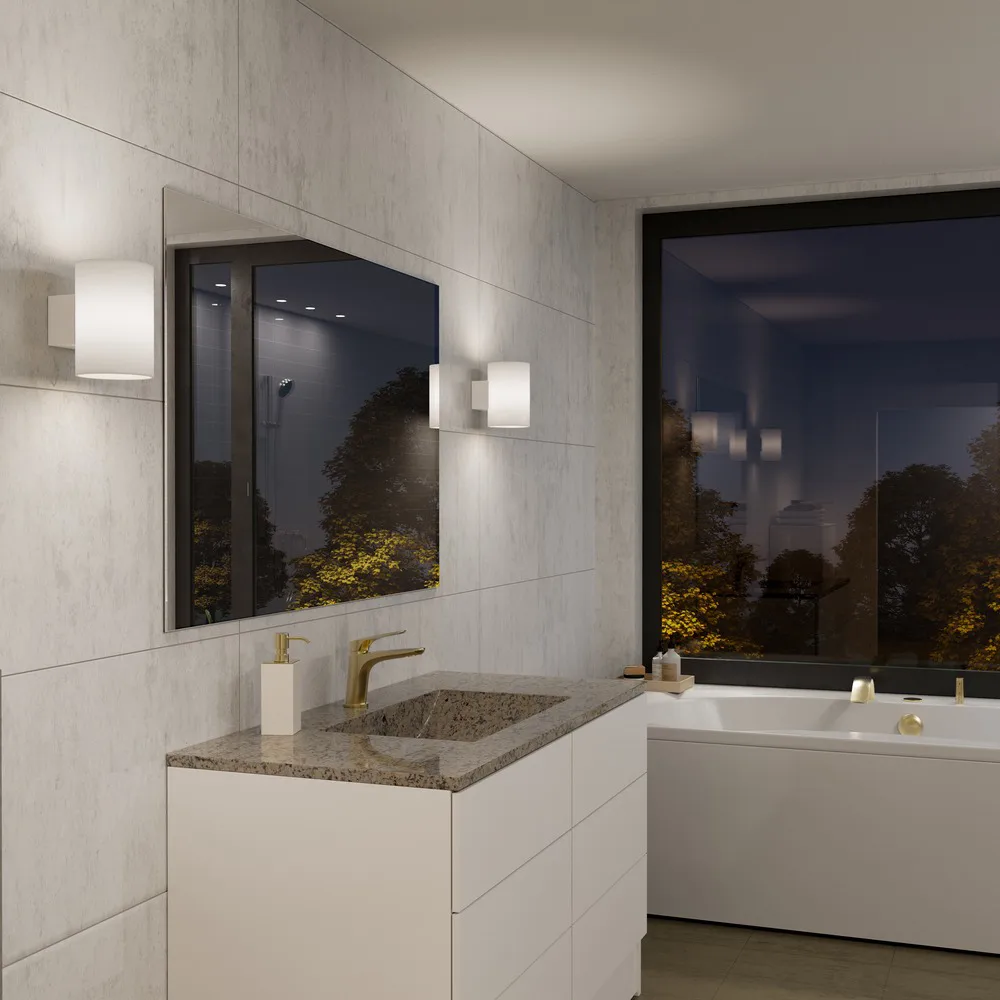 Evoke wandlamp groot, Wit-opaalglas Herstal