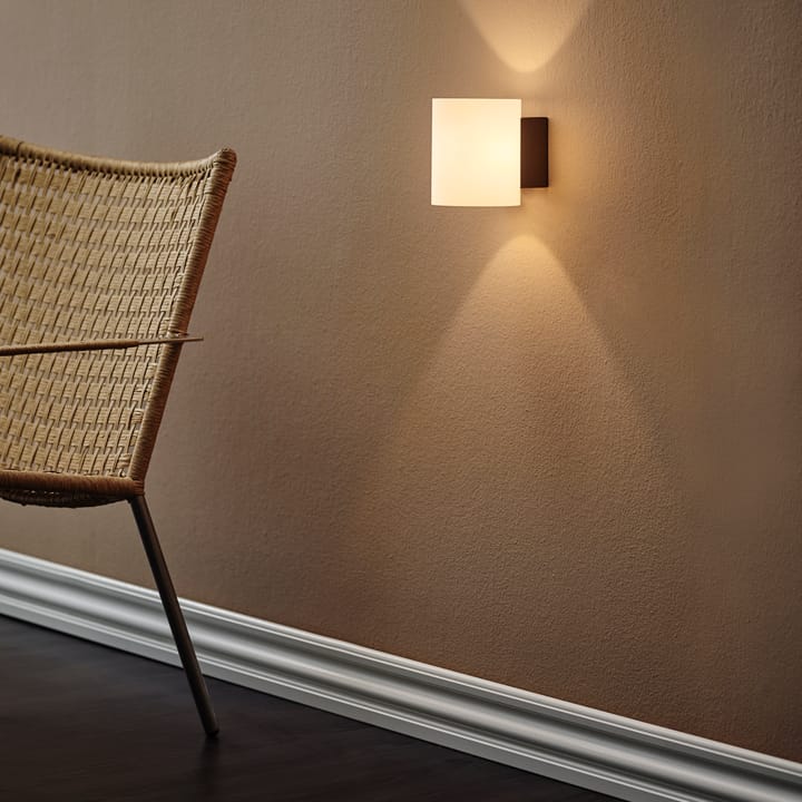 Evoke wandlamp klein, antraciet-wit glas Herstal