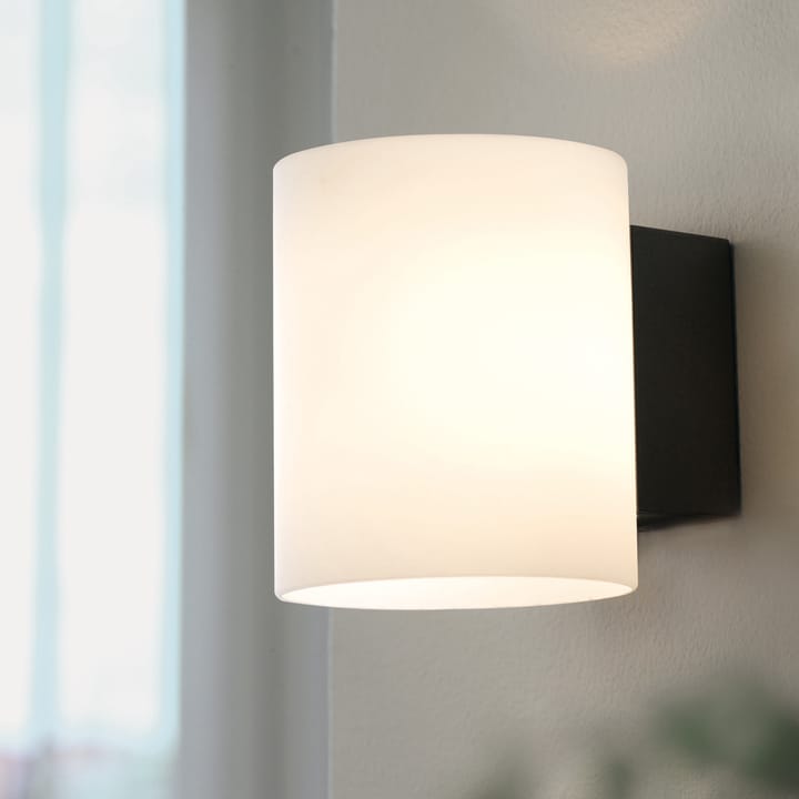 Evoke wandlamp klein, antraciet-wit glas Herstal