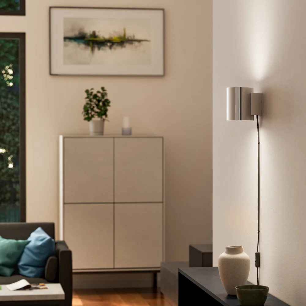 Evoke wandlamp klein, Chroom Herstal