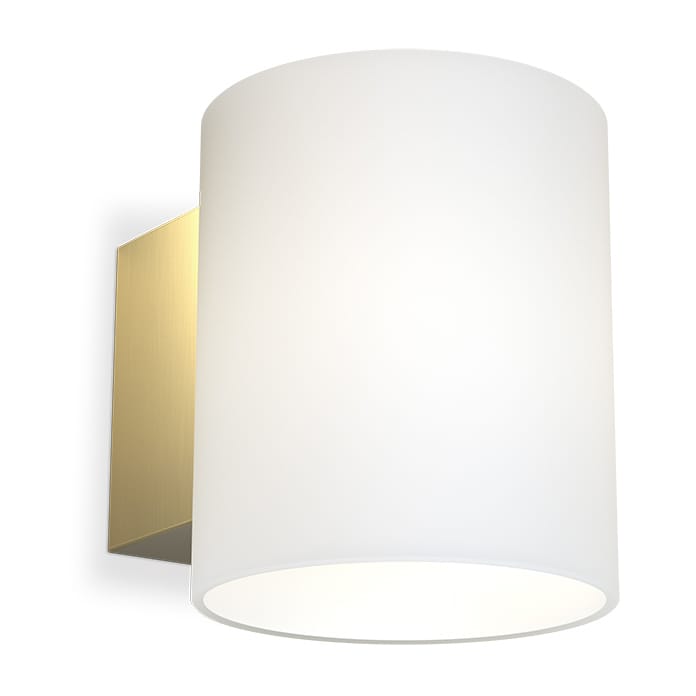 Evoke wandlamp klein - Satijn messing-wit glas - Herstal