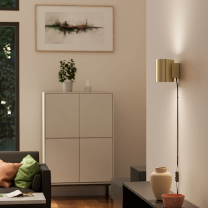 Evoke wandlamp klein, Satin messing Herstal