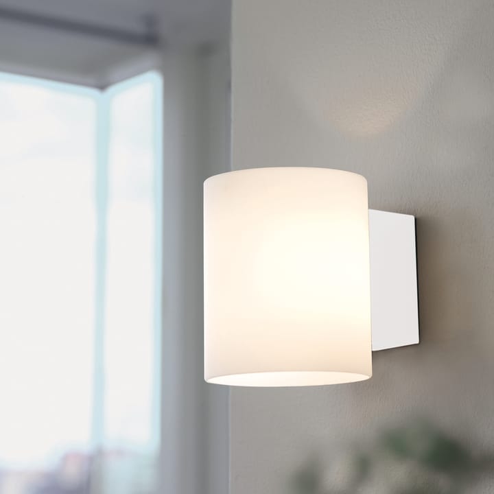 Evoke wandlamp klein, wit-wit glas Herstal