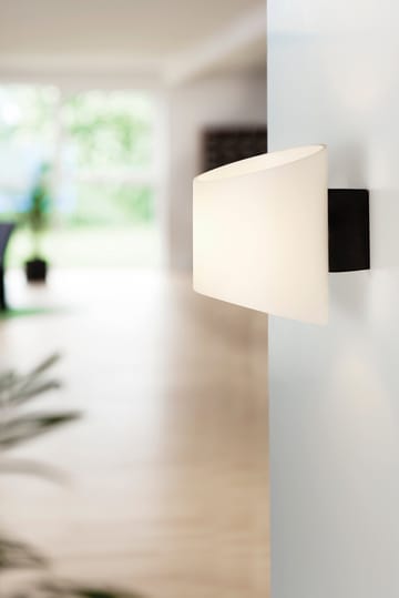 Evoke wandlamp ovaal - Antraciet-opaalglas - Herstal