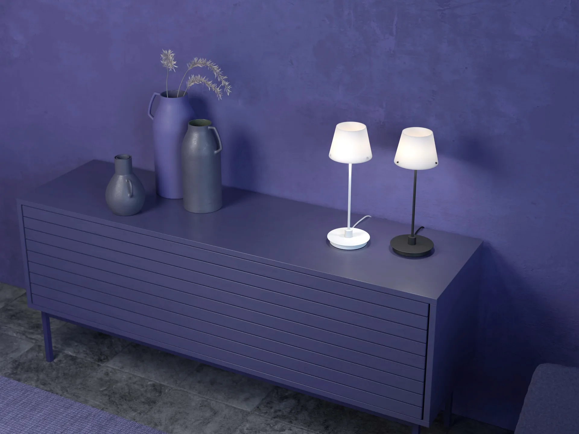 Gil il Grande tafellamp, Wit-opaalglas Herstal