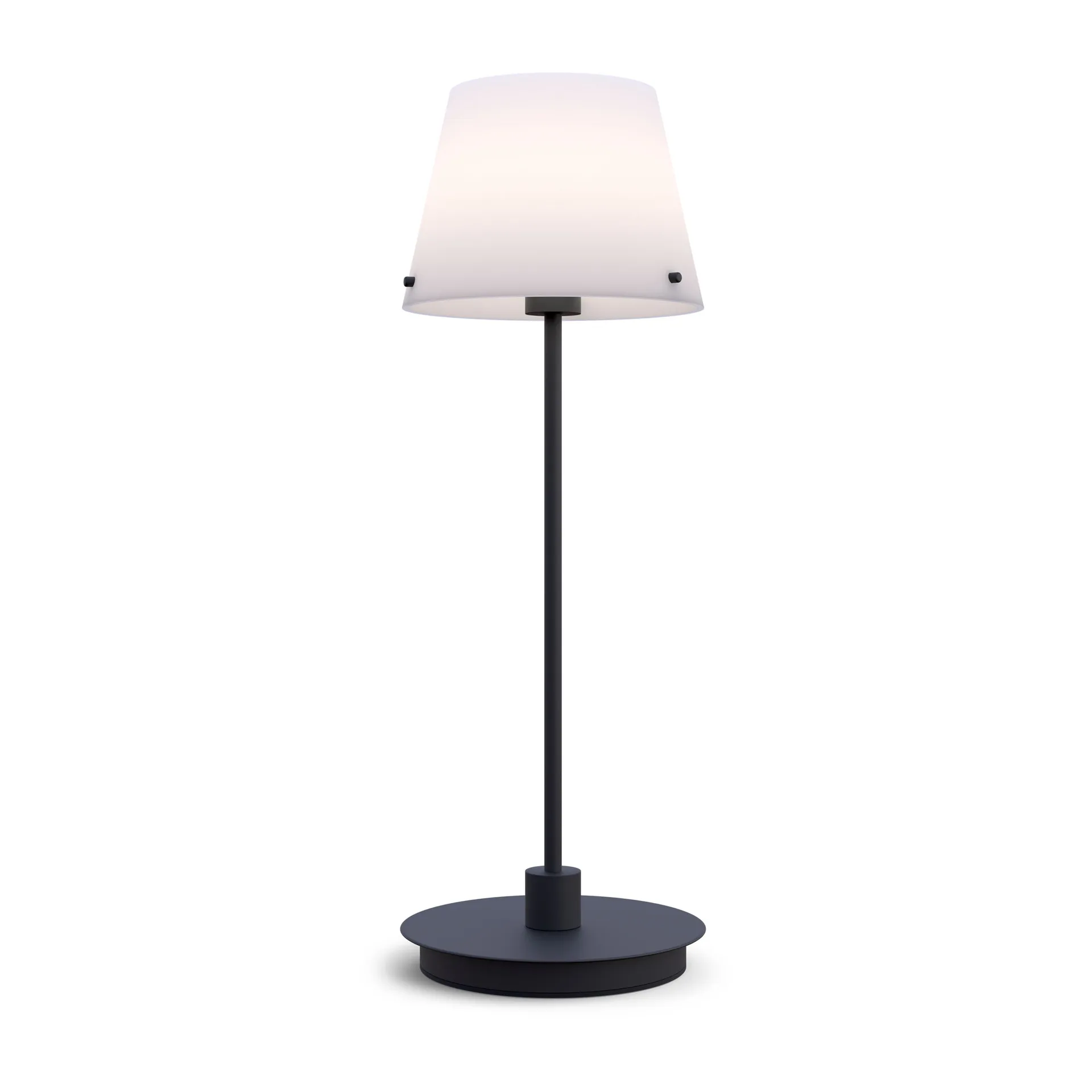 Gil il Grande tafellamp, Zwart-opaalglas Herstal