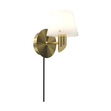 Gil wandlamp - Satijnmessing-opaalglas - Herstal