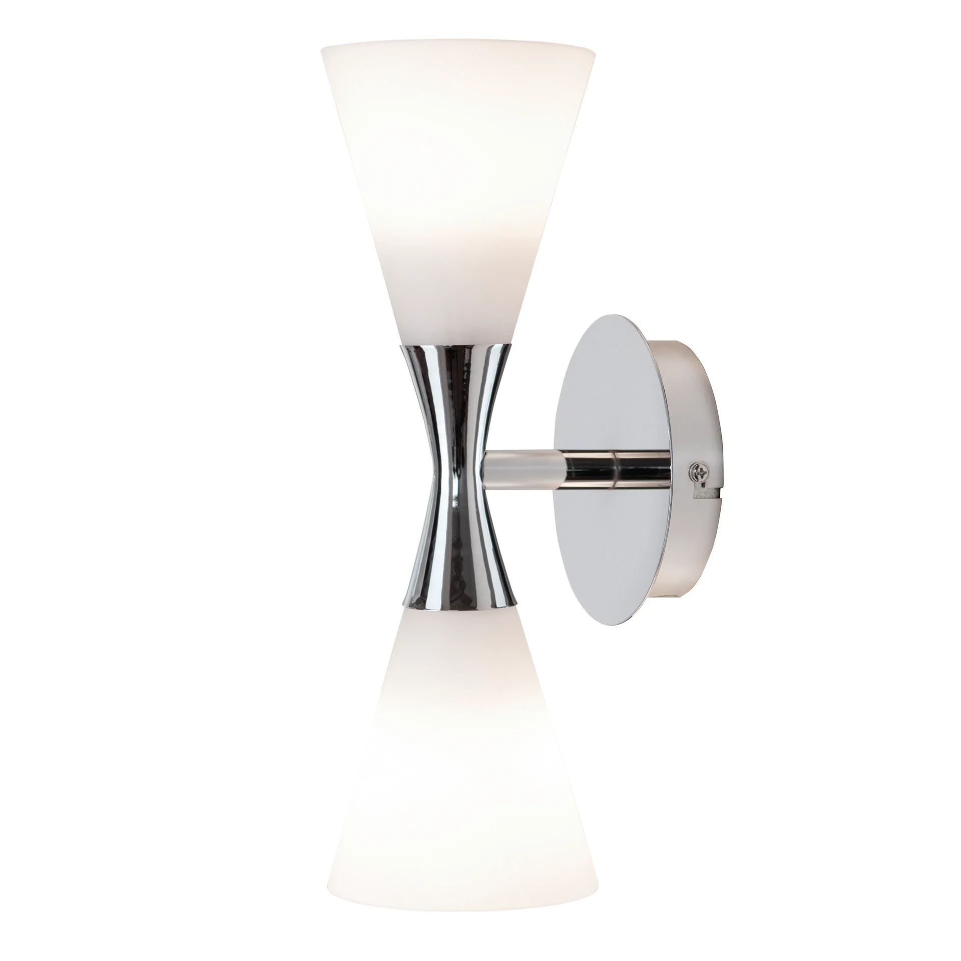 Harlekin duo wandlamp, chroom-wit Herstal