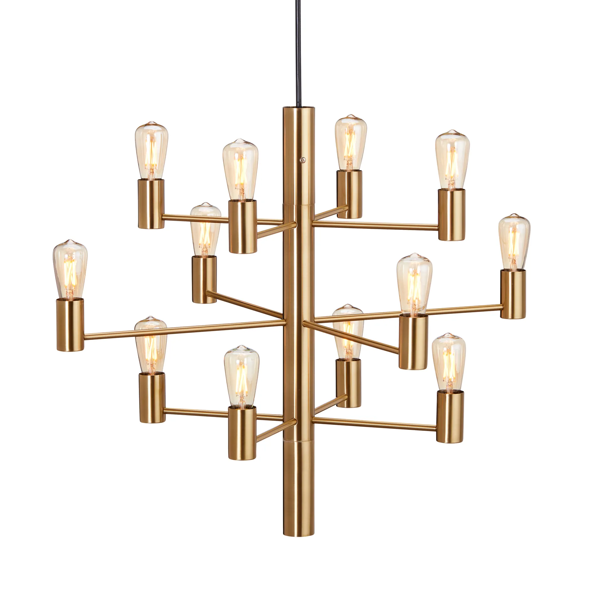 Manola 12 kroonluchter, Satin brass Herstal