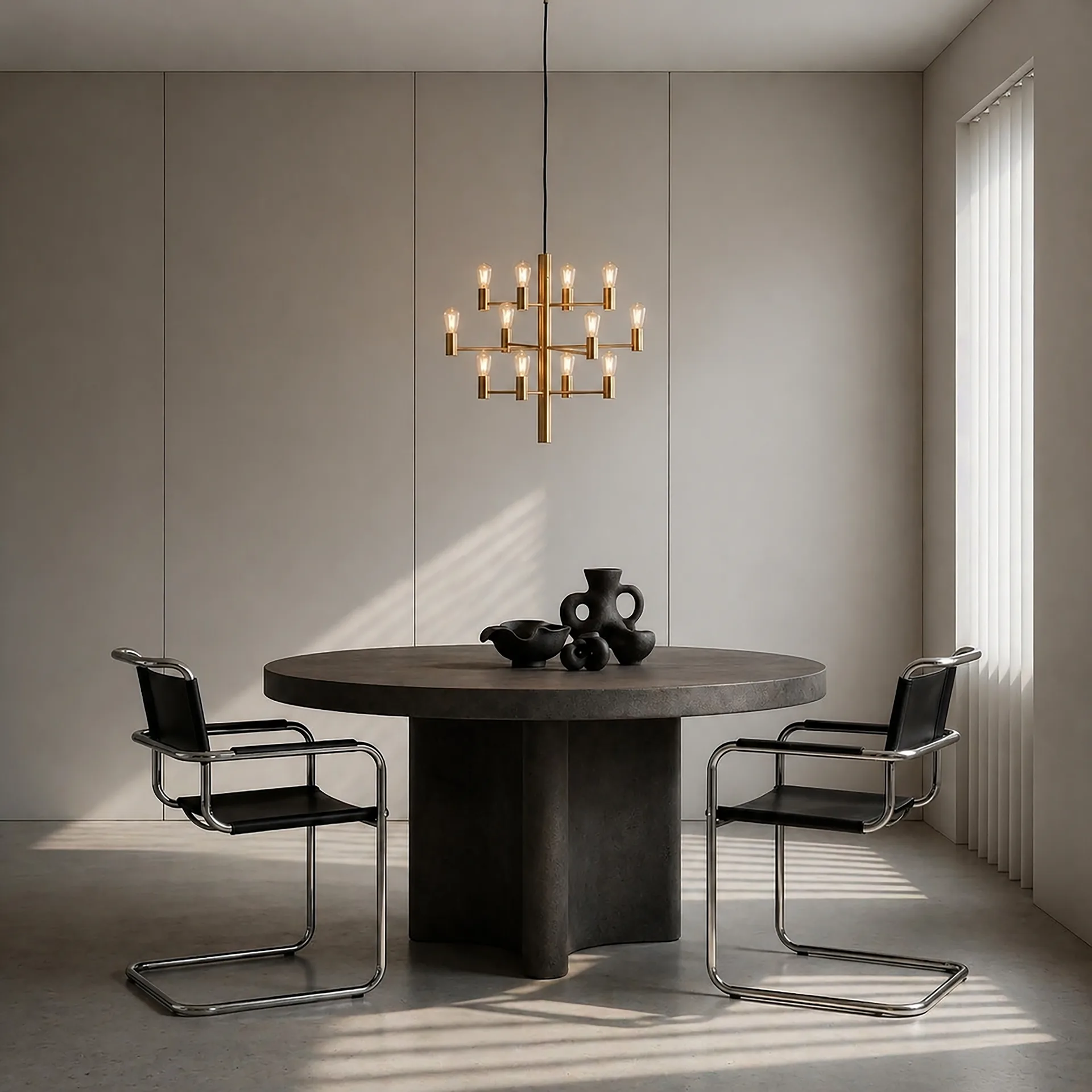 Manola 12 kroonluchter, Satin brass Herstal