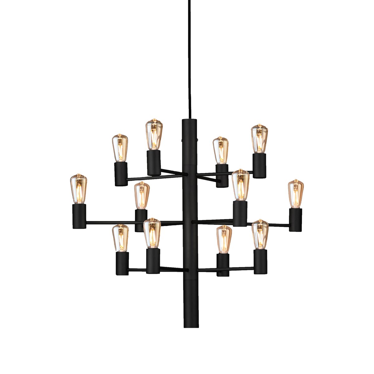 Herstal Manola 12 kroonluchter zwart | Scandinavisch Interieur | Hanglampen | Zwart