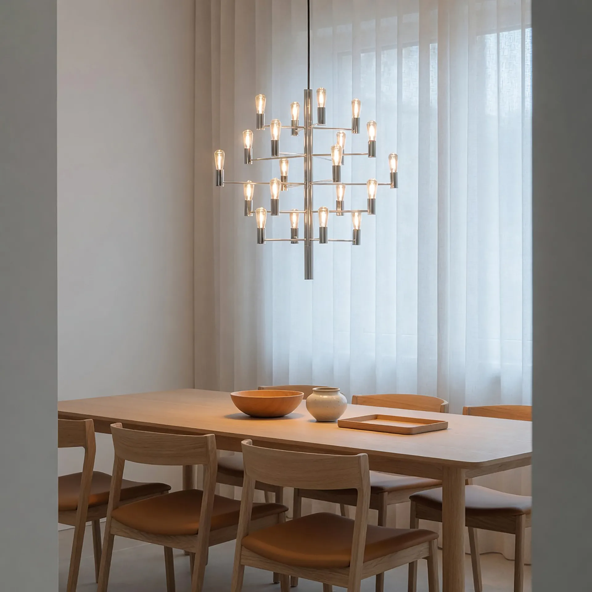 Manola 20 kroonluchter, chroom Herstal