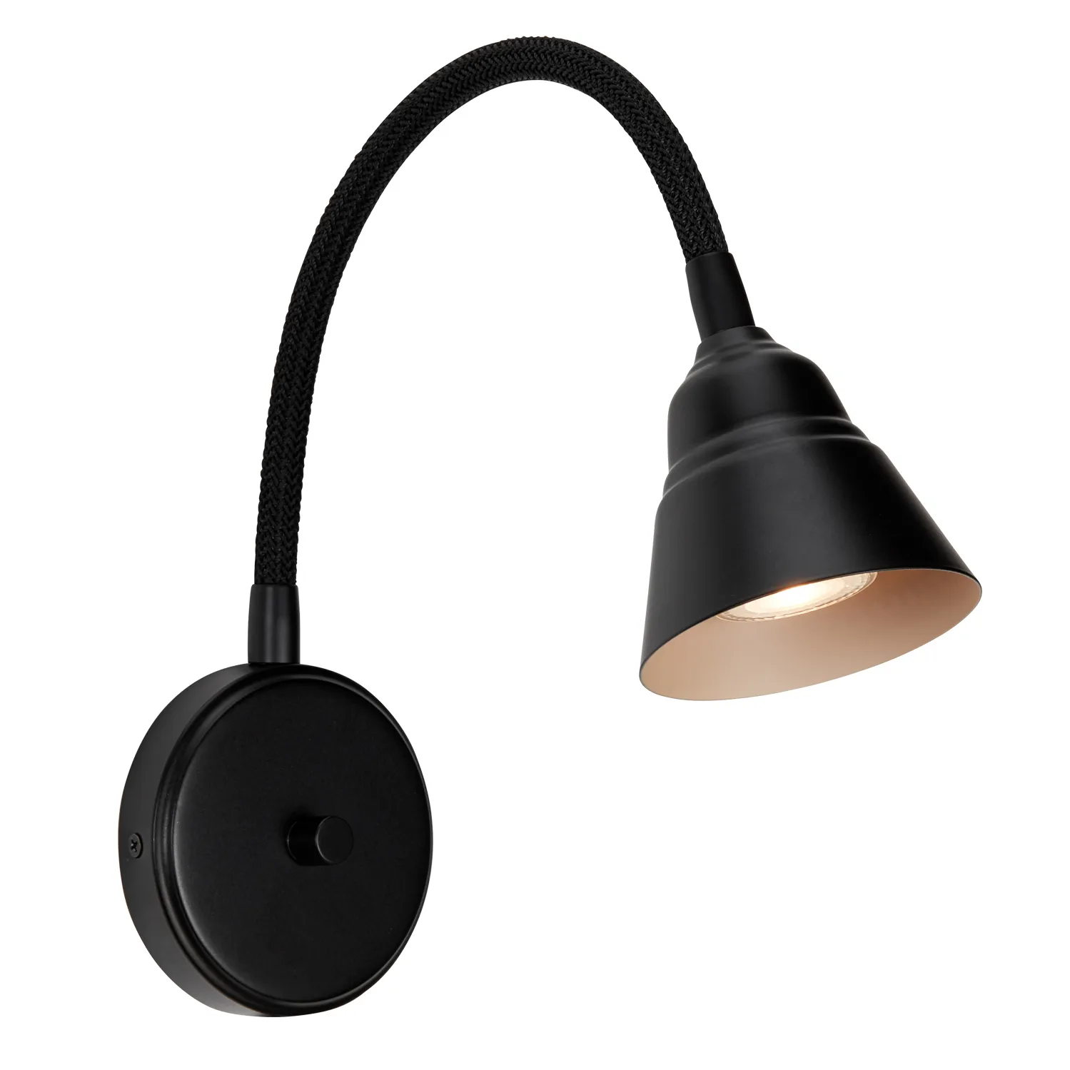 Relief muurlamp, Mat zwart Herstal