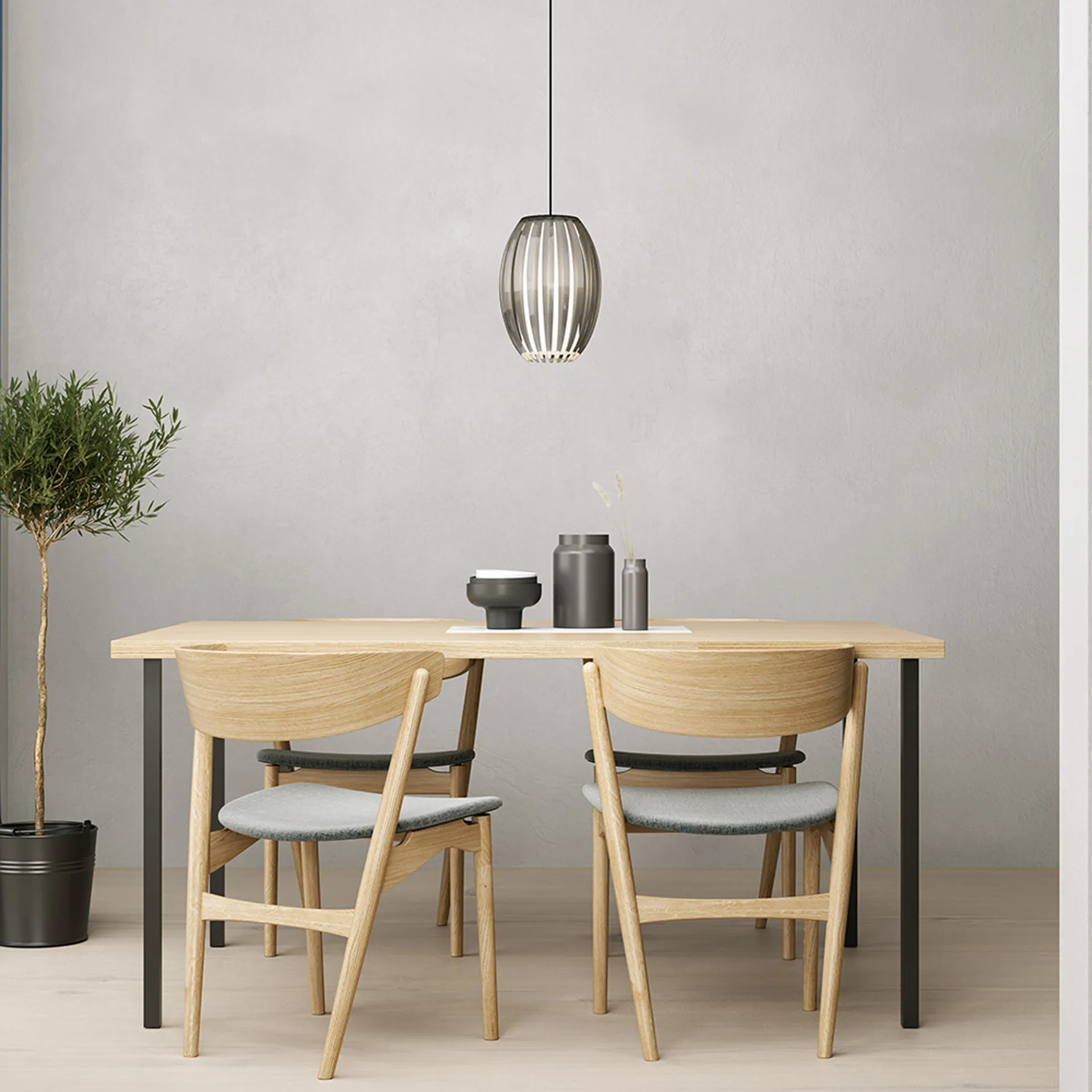 Tentacle hanglamp medium, Zwart-rookkleurig Herstal