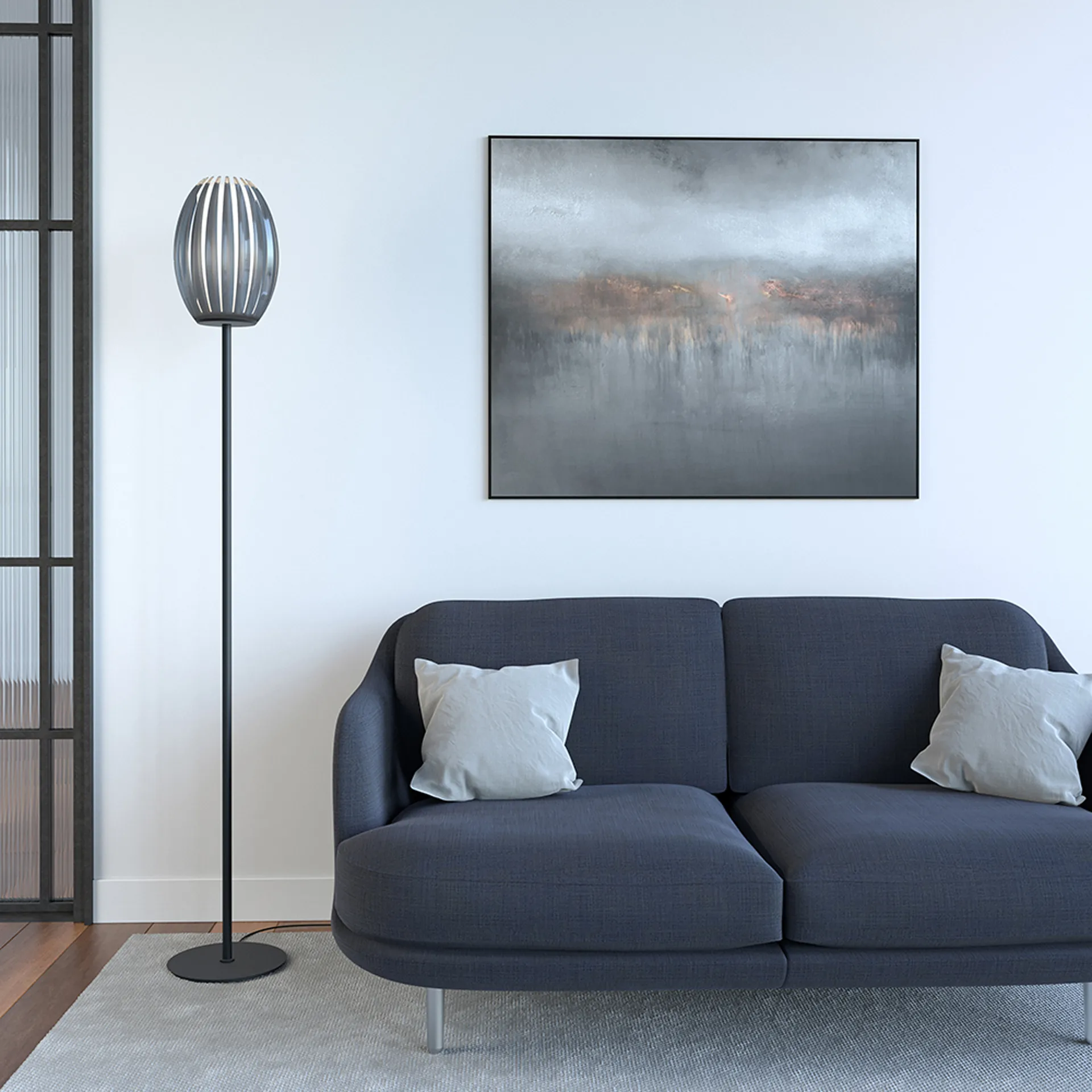 Tentacle vloerlamp 165 cm, Zwart-rookkleurig Herstal