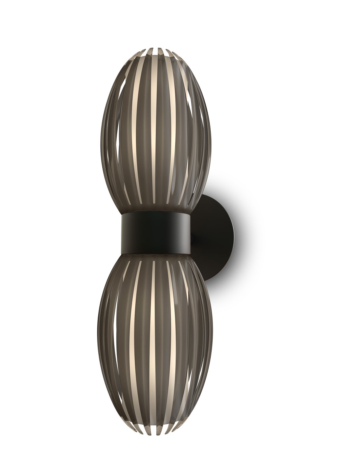 Herstal Tentacle wandlamp duo 34 cm Zwart-rookkleurig
