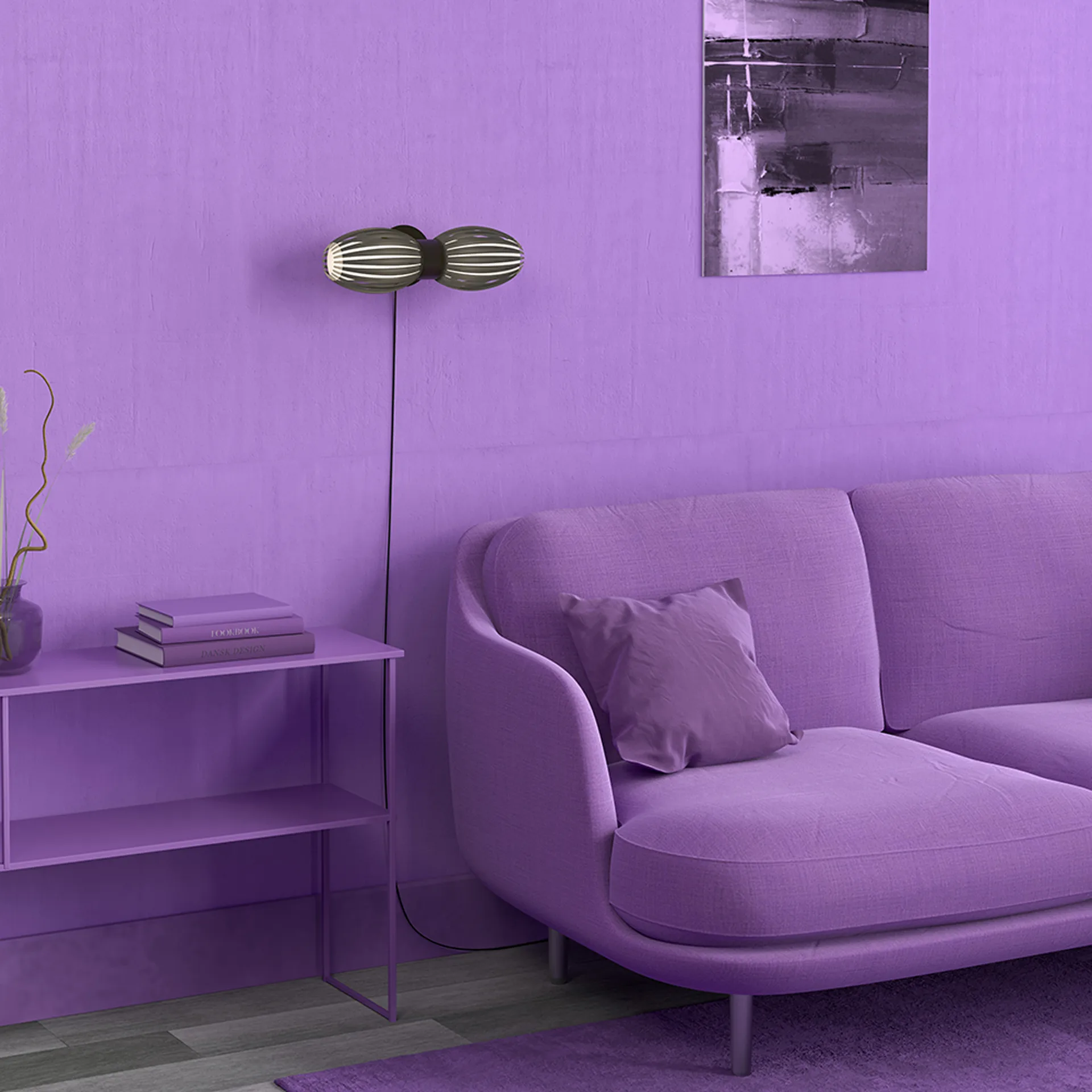 Tentacle wandlamp duo 34 cm, Zwart-rookkleurig Herstal