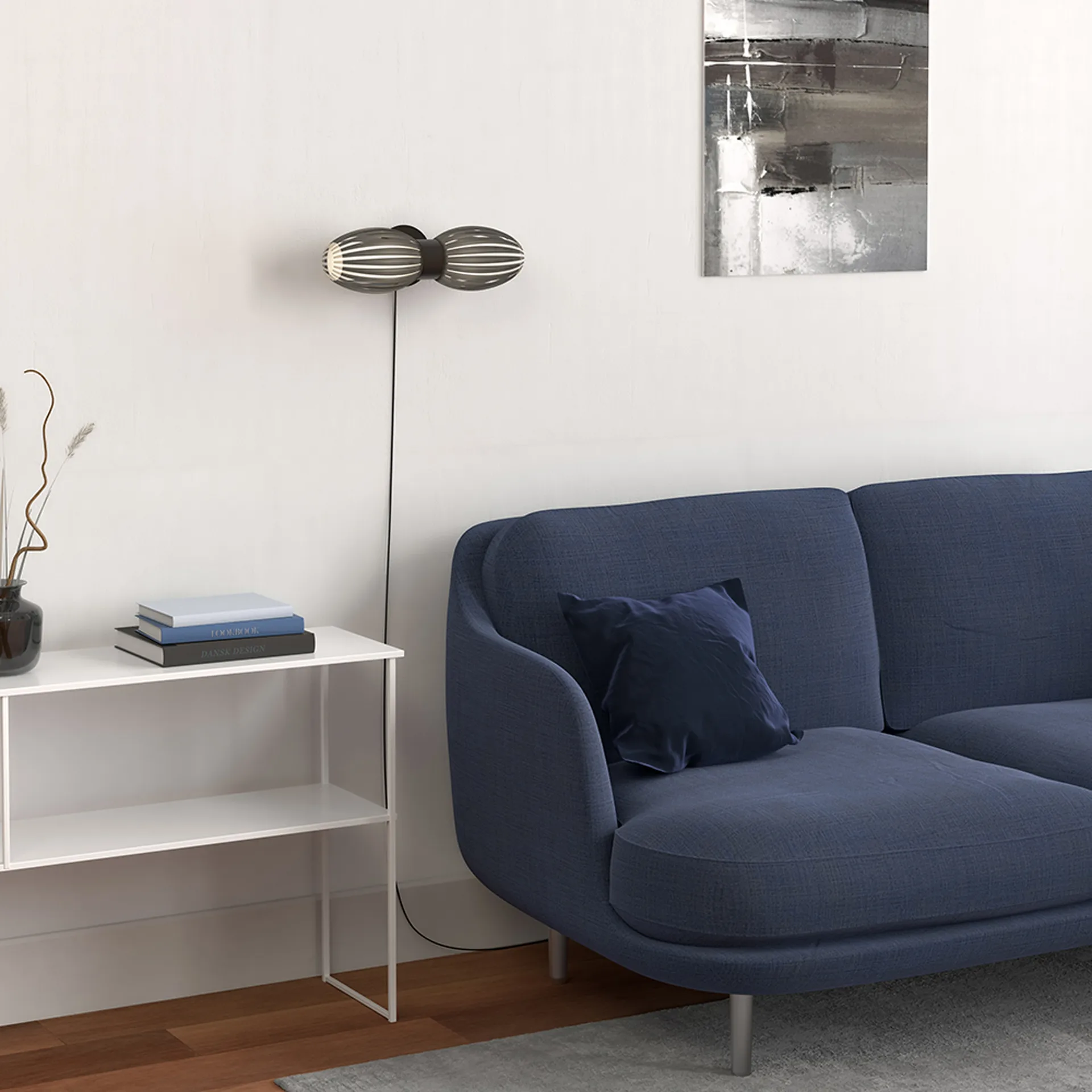 Tentacle wandlamp duo 34 cm, Zwart-rookkleurig Herstal