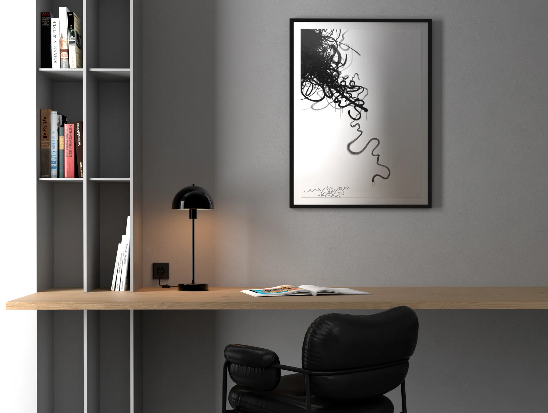 Vienda tafellamp, Blanksvart Herstal