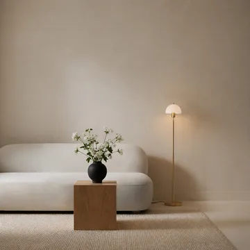 Vienda vloerlamp - Messing-opaalglas - Herstal