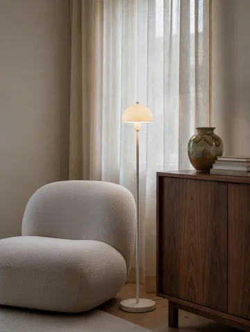 Vienda vloerlamp - Wit-opaalglas - Herstal