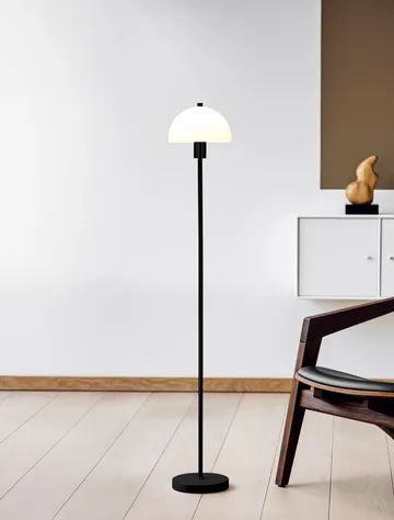 Vienda vloerlamp - Zwart-opaalglas - Herstal