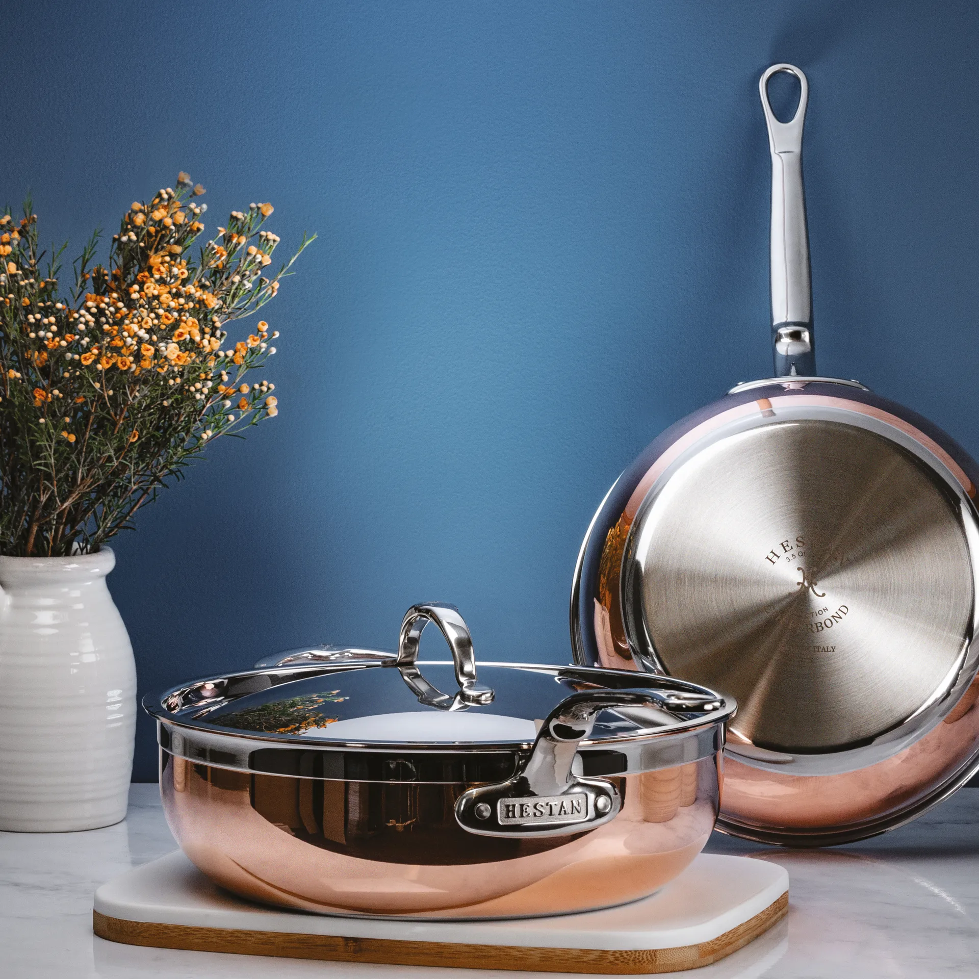 Hestan Copperbond essentiële sauteerpan Ø24 cm, Koperkleurig Hestan