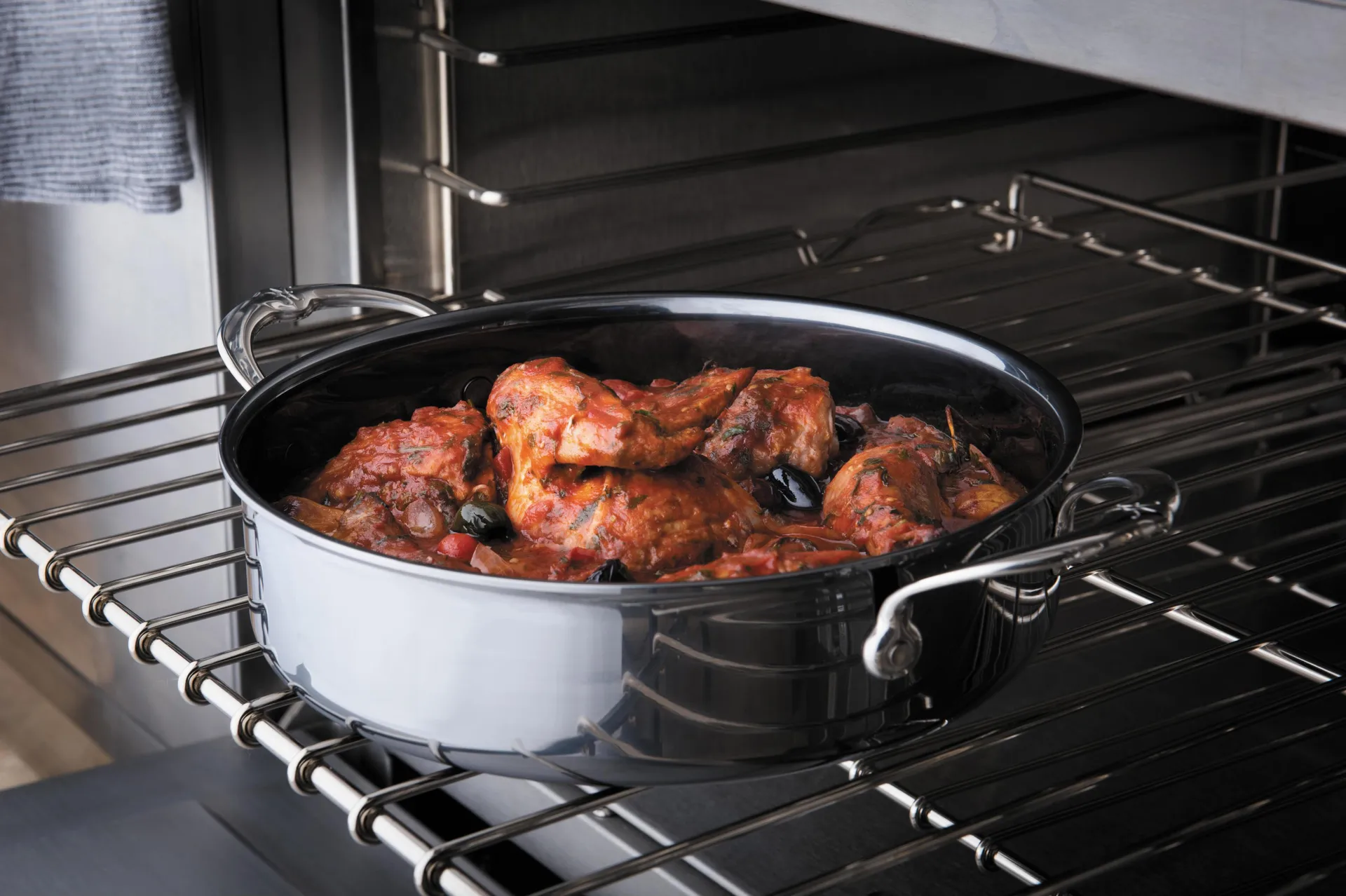 Hestan Nanobond sauteuse met deksel 26 cm, Roestvrij staal Hestan