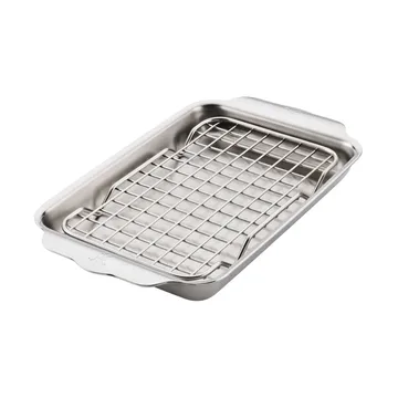 Hestan Ovenbond bakplaat met afkoelrek - Roestvrij staal, 16,8x28,8 cm - Hestan