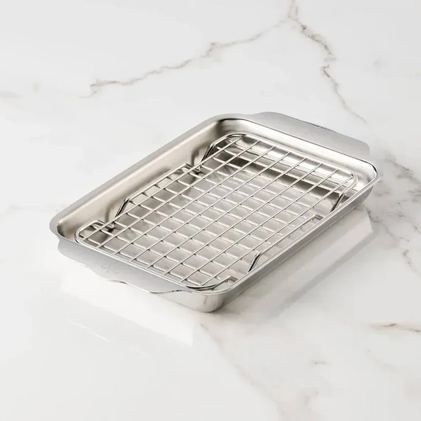 Hestan Ovenbond bakplaat met afkoelrek, Roestvrij staal, 16,8x28,8 cm Hestan