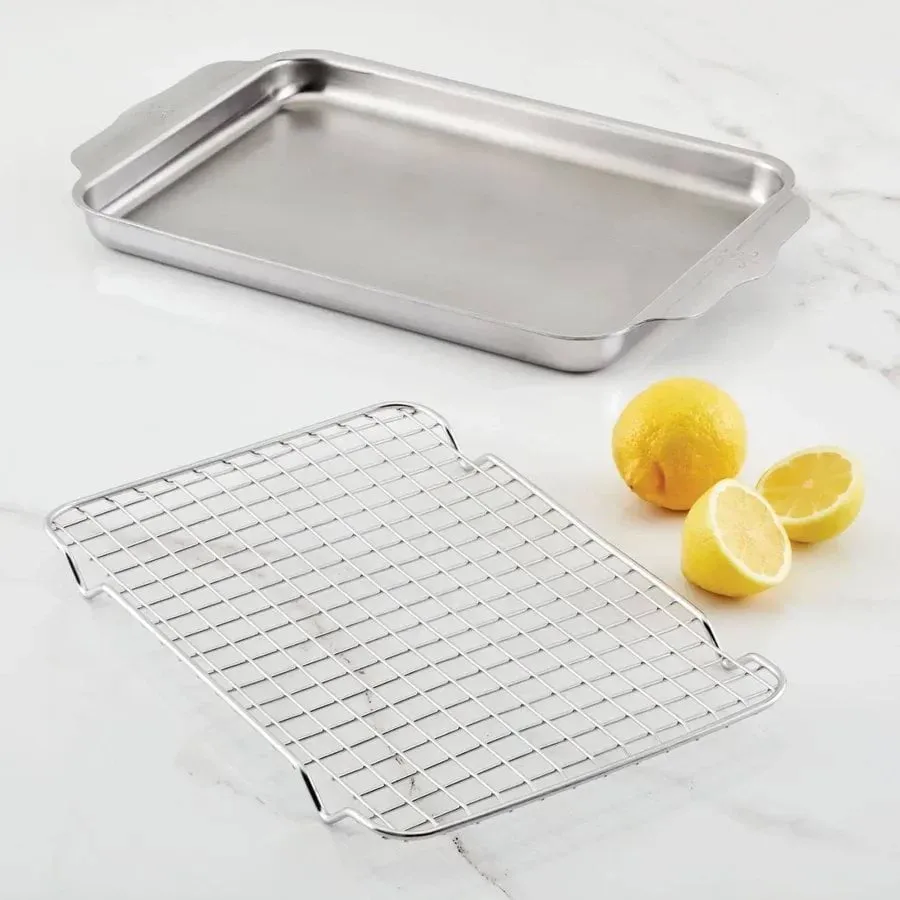 Hestan OvenBond koekenpan met ovenrooster, Roestvrij staal, 24x39 cm Hestan